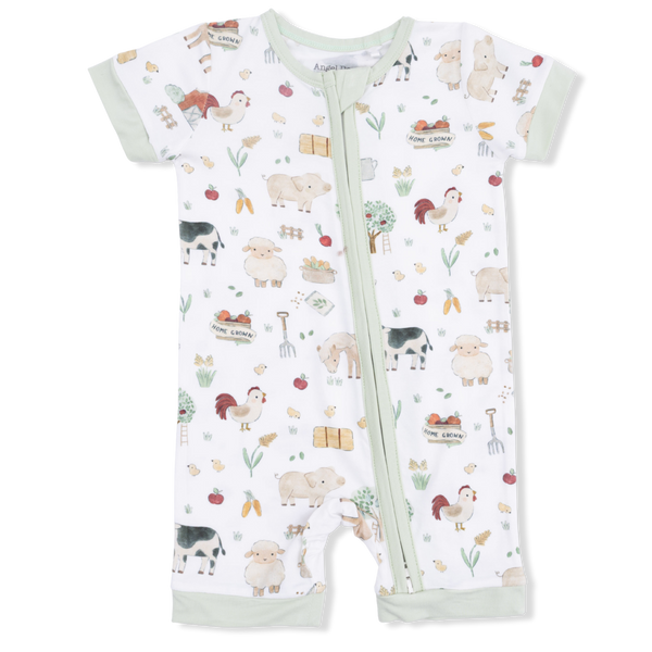 Cute Farm Animals 2 Way Zipper Romper
