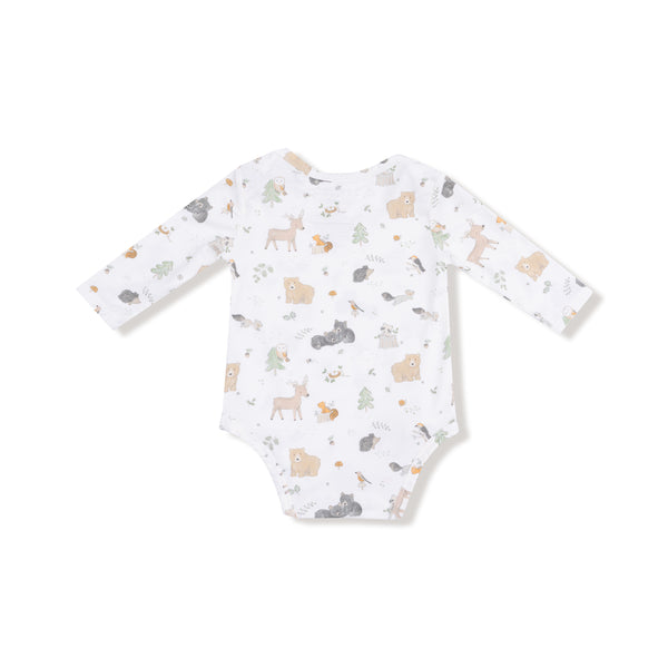 Woodland Babies Bodysuit- White/Gray