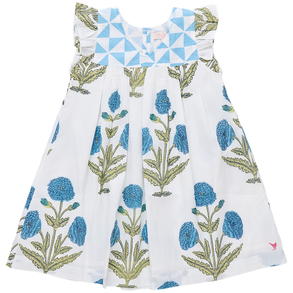 Courtney Dress- Blue Oversized Dandelion