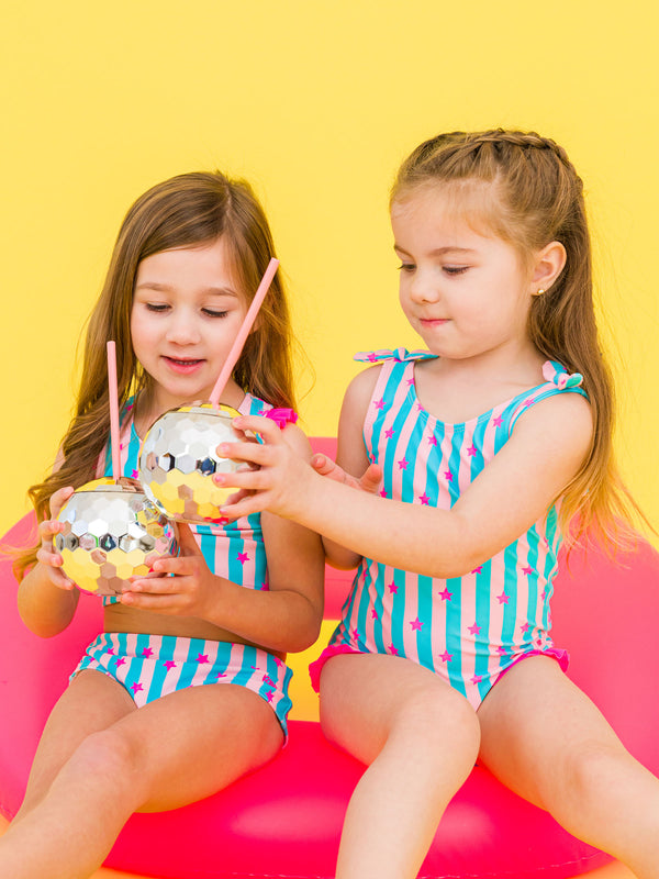 Tie Shoulder One Piece- Neon Star Party