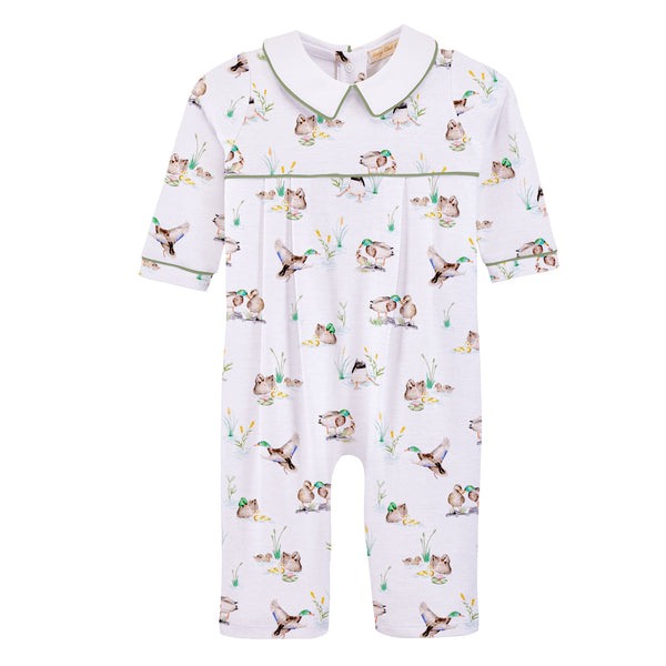 Duck Pond Playsuit With Point Collar