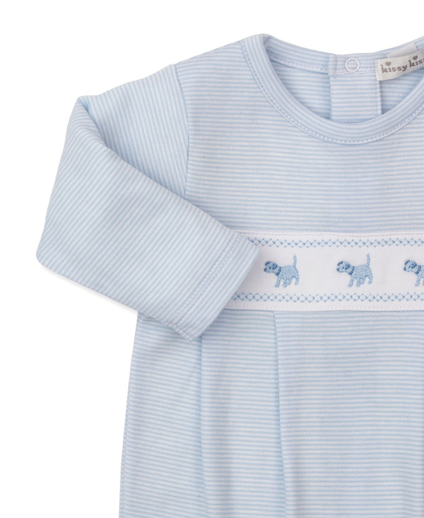 Classic Treasures Footie- Light Blue Stripe