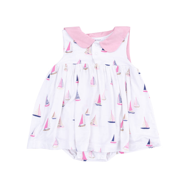 Sailboats Pink Sailor Bodysuit Dress