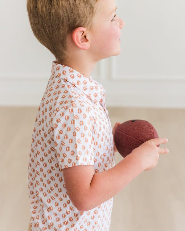 Performance Knit Polo- Football Frenzy