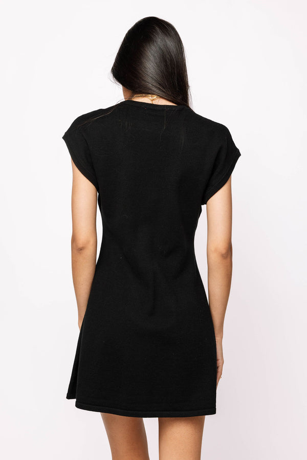 Black Knit Dress W/ Rainbow Tiger Head (Women's)