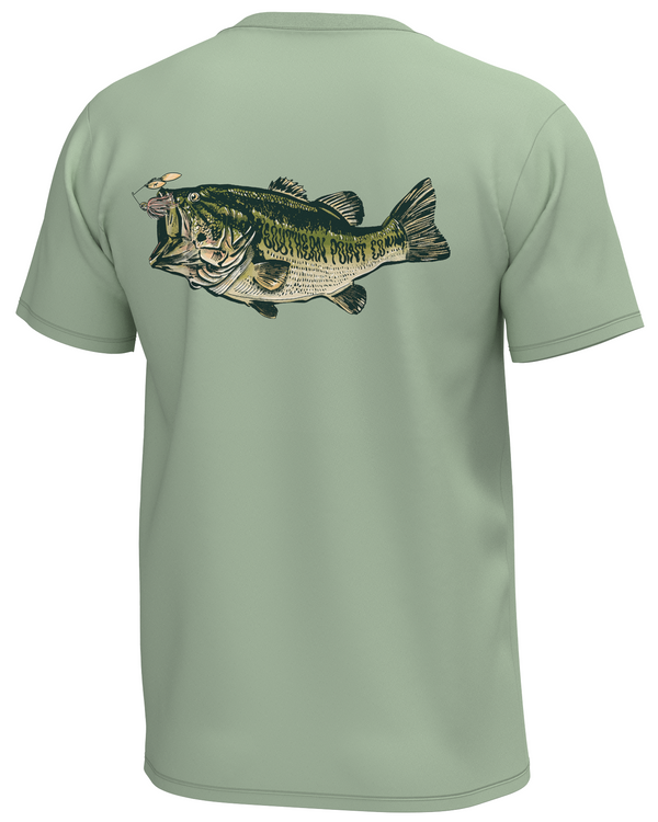 Youth Largemouth Bass Tee- Smoke Green