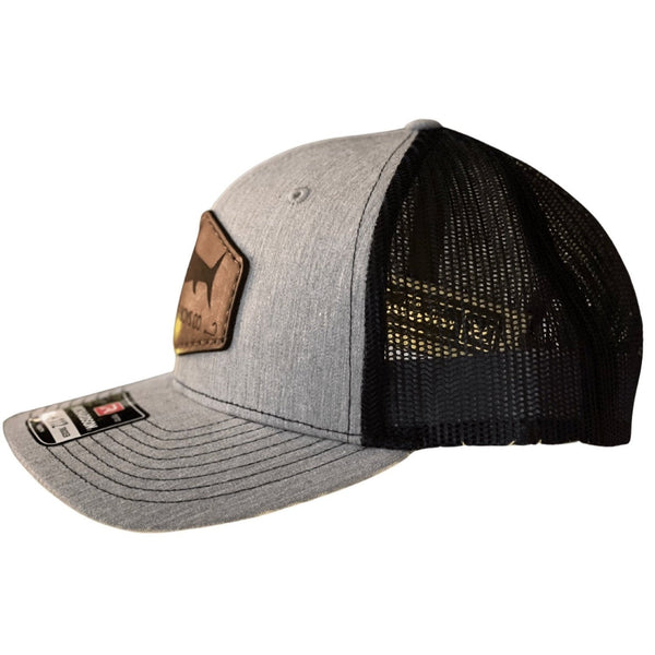 Leather Logo Hat- Grey/Black