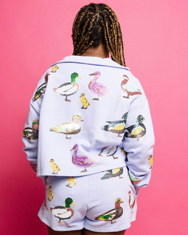 Powder Blue Duck Collar Sweatshirt- (Women's)
