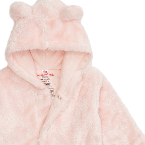 Pink Blossom Minky Magnetic Bear Jacket