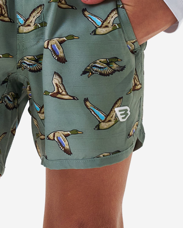 Youth Swim Trunk- Jumbo Mallards Green