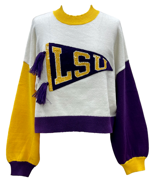 Licensed LSU Pennant Sweater- (Women's)