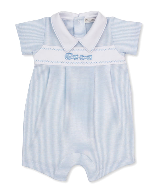 Light Blue Classic Train Playsuit