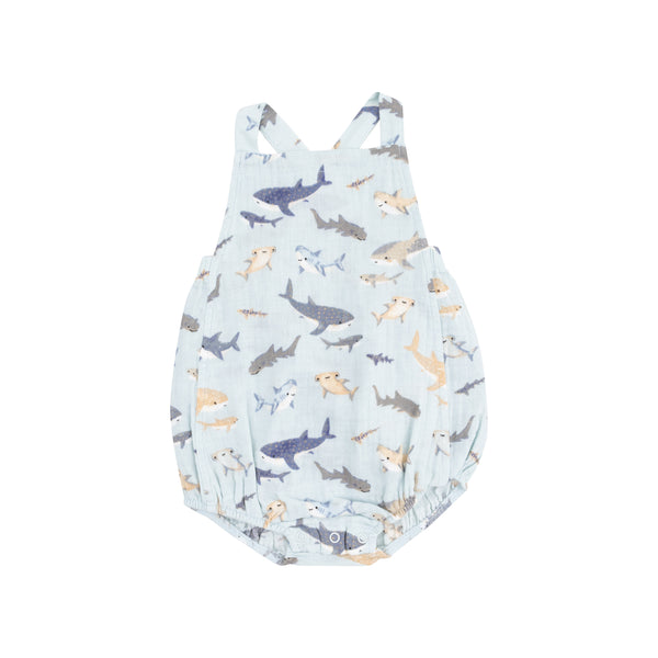 Sharks Retro Sunsuit- Blue