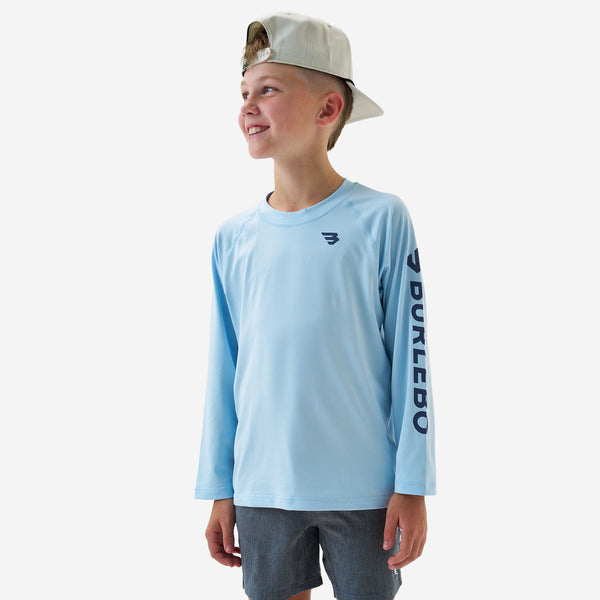 Youth Rashguard- Baby Blue & Navy