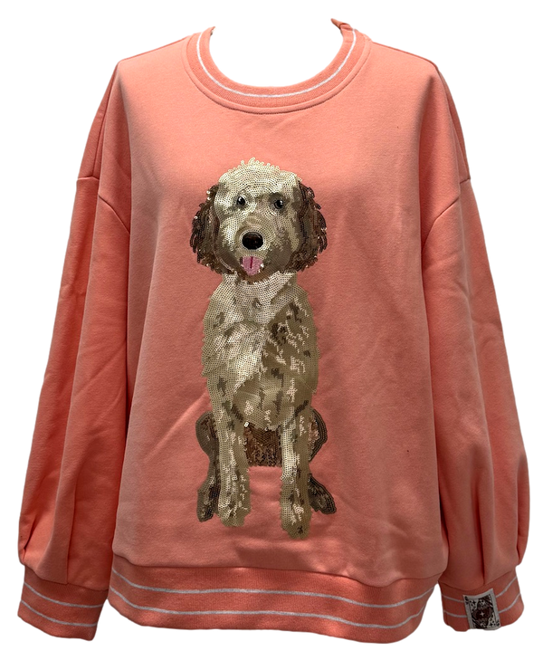 Peach Doodle Dog Sweatshirt- (Women's)