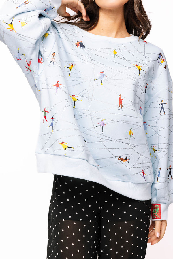Icy Blue Ice Skating Sweatshirt- (Women's)