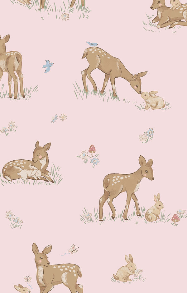 Little Fawn L/S Loungewear Set- Light Pink/Pink