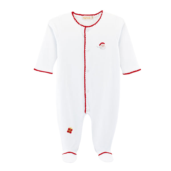 Santa Is Here Embroidered Footie
