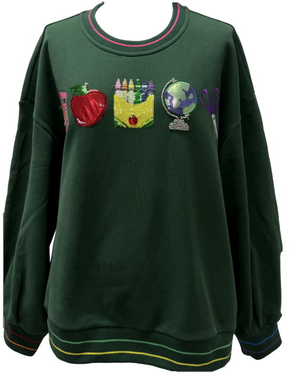 Green Mini School Icon Sweatshirt- (Women's)