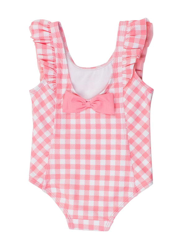 Waterfall One Piece Swimsuit- Bubblegum Pink Gingham