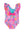 Waterfall One Piece Swimsuit- Neon Shimmer Mermaid