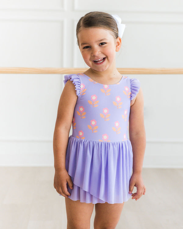 Flutter Sleeve Leotard- Petunia Petals