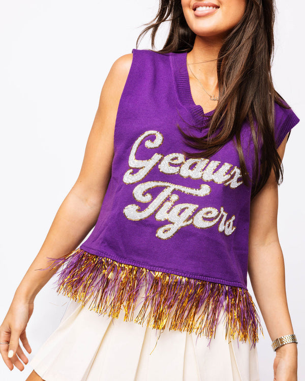 Licensed LSU Feather Tank Sweater (Women's)