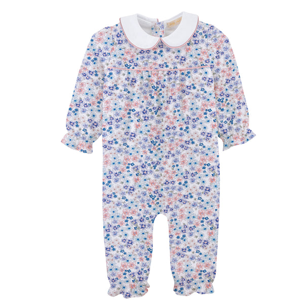 Whispers In Blue Playsuit With Round Collar