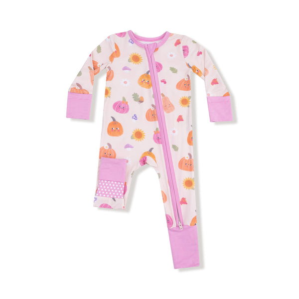 Autumn Pumpkins 2 Way Zipper Romper