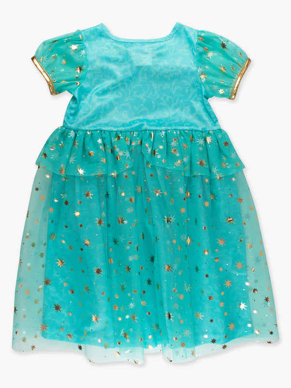 Teal Golden Princess Dress-Up Puff Sleeve Nightgown