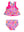 Reversible Peplum Tankini 2-Piece Swimsuit- Neon Shimmer Mermaid