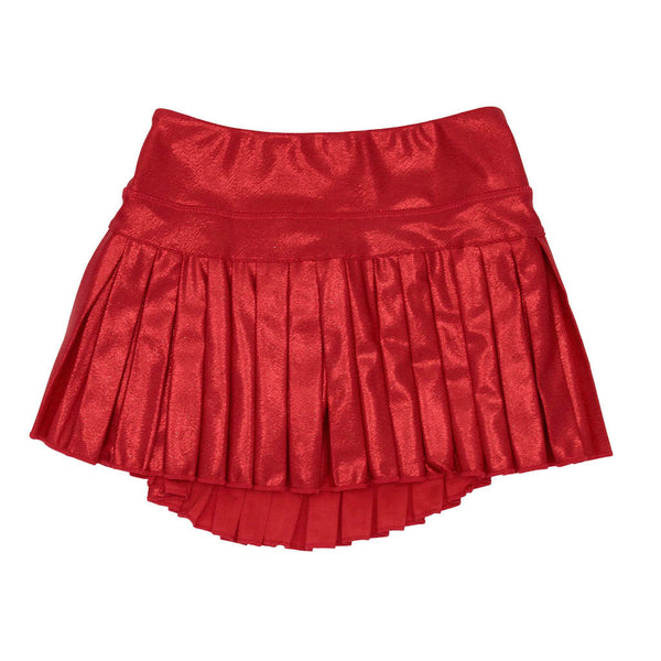 Mini Pleated Skort- Red Shimmer