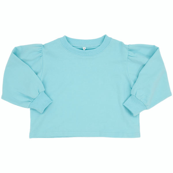 Puff Sleeve Top- Aqua