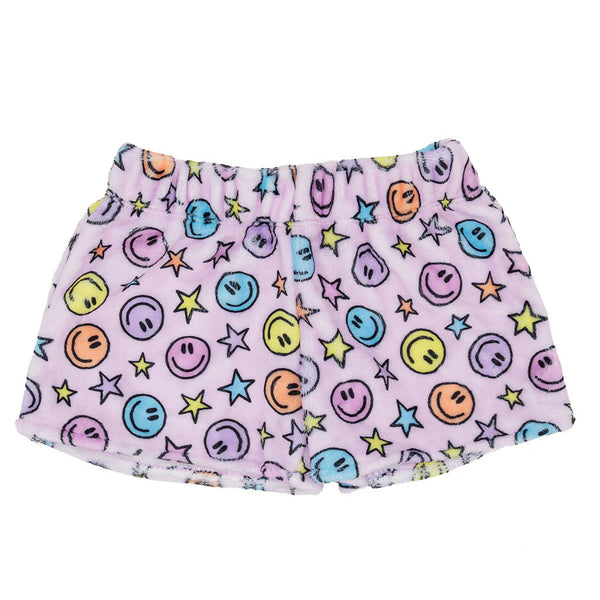 Fuzzy Shorts Smiley Face