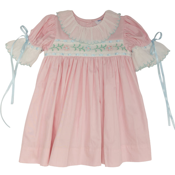 Pastel Floral Embroidered Dress