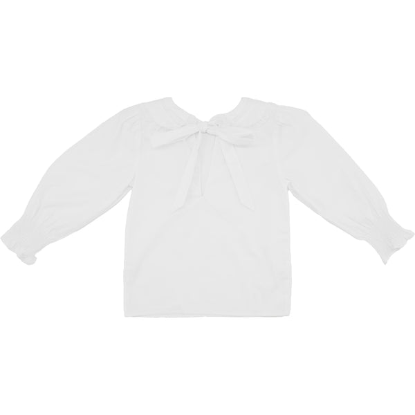 Lace Peter Pan Collar LS Shirt White
