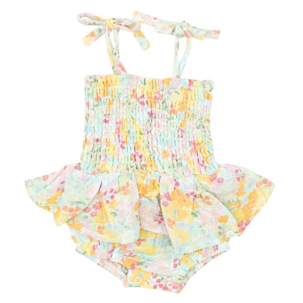 Smocked Bubble W/ Skirt- Spring Meadow