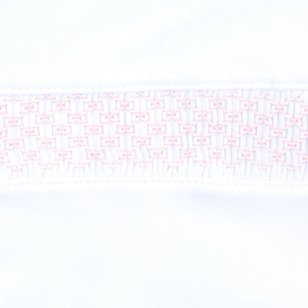 Essentials Smocked Gown with Pink Trim