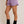 Waist Tie Check Shorts- Purple