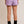 Waist Tie Check Shorts- Purple