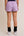 Waist Tie Check Shorts- Purple