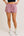 Waist Tie Check Shorts- Red