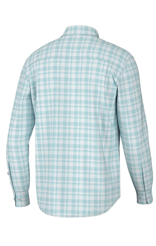 Youth Hadley Luxe Lite Button Down- Pool Water/Bermuda Plaid