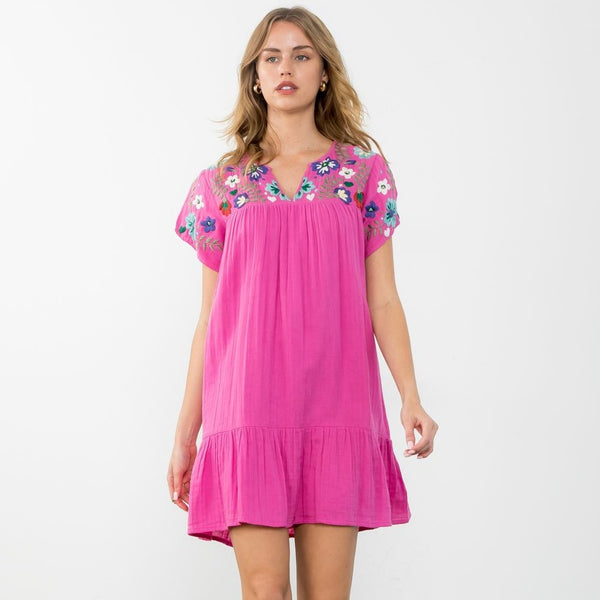 Flower Embroidered Dress