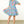 Tassel Tie Floral Striped Tiered Dress- Blue