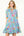 Tassel Tie Floral Striped Tiered Dress- Blue