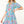 Tassel Tie Floral Striped Tiered Dress- Blue