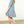 Tassel Tie Floral Striped Tiered Dress- Blue