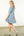 Tassel Tie Floral Striped Tiered Dress- Blue