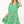 Tassel Puff Sleeve Floral Dress- Green